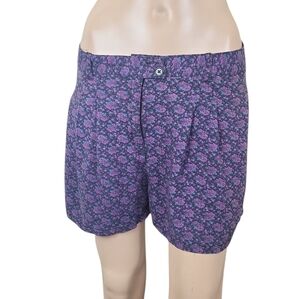 Kimchi Blue Purple High Waist Floral Shorts